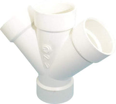B&K Mueller - 3", PVC Drain, Waste & Vent Pipe 45 Double Wye - All Hub - Americas Industrial Supply