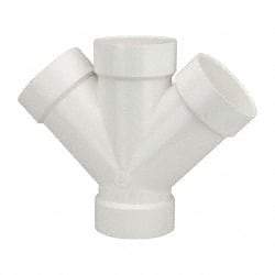 B&K Mueller - 4", PVC Drain, Waste & Vent Pipe 45 Double Wye - All Hub - Americas Industrial Supply