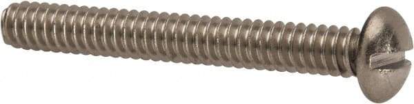 Value Collection - #10-24 UNC, 1-1/2" Length Under Head Slotted Drive Machine Screw - Round Head, Grade 316 Stainless Steel, Uncoated, Without Washer - Americas Industrial Supply