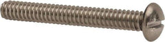 Value Collection - #10-24 UNC, 1-1/2" Length Under Head Slotted Drive Machine Screw - Round Head, Grade 316 Stainless Steel, Uncoated, Without Washer - Americas Industrial Supply