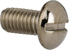 Value Collection - #10-32 UNF, 3/8" Length Under Head Slotted Drive Machine Screw - Round Head, Grade 316 Stainless Steel, Uncoated, Without Washer - Americas Industrial Supply