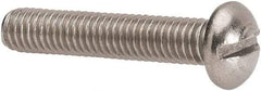 Value Collection - #10-32 UNF, 1" Length Under Head Slotted Drive Machine Screw - Round Head, Grade 316 Stainless Steel, Uncoated, Without Washer - Americas Industrial Supply