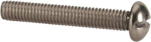 Value Collection - #10-32 UNF, 1-1/4" Length Under Head Slotted Drive Machine Screw - Round Head, Grade 316 Stainless Steel, Uncoated, Without Washer - Americas Industrial Supply