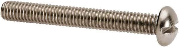 Value Collection - #10-32 UNF, 1-1/2" Length Under Head Slotted Drive Machine Screw - Round Head, Grade 316 Stainless Steel, Uncoated, Without Washer - Americas Industrial Supply