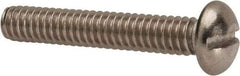 Value Collection - 1/4-20 UNC, 1-1/2" Length Under Head Slotted Drive Machine Screw - Round Head, Grade 316 Stainless Steel, Uncoated, Without Washer - Americas Industrial Supply