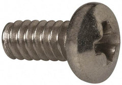 Value Collection - #4-40 UNC, 1/4" Length Under Head Phillips Drive Machine Screw - Pan Head, Grade 316 Stainless Steel, Uncoated, Without Washer - Americas Industrial Supply