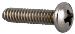 Value Collection - #4-40 UNC, 1/2" Length Under Head Phillips Drive Machine Screw - Pan Head, Grade 316 Stainless Steel, Uncoated, Without Washer - Americas Industrial Supply