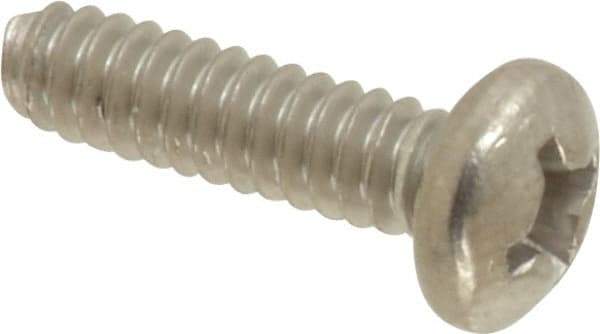 Value Collection - #6-32 UNC, 1/2" Length Under Head Phillips Drive Machine Screw - Pan Head, Grade 316 Stainless Steel, Uncoated, Without Washer - Americas Industrial Supply