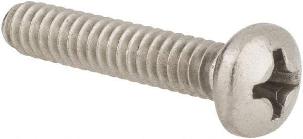 Value Collection - #6-32 UNC, 3/4" Length Under Head Phillips Drive Machine Screw - Pan Head, Grade 316 Stainless Steel, Uncoated, Without Washer - Americas Industrial Supply