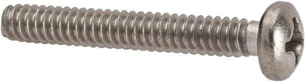 Value Collection - #6-32 UNC, 1" Length Under Head Phillips Drive Machine Screw - Pan Head, Grade 316 Stainless Steel, Uncoated, Without Washer - Americas Industrial Supply