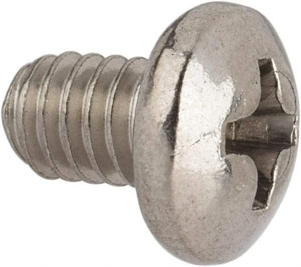 Value Collection - #8-32 UNC, 1/4" Length Under Head Phillips Drive Machine Screw - Pan Head, Grade 316 Stainless Steel, Uncoated, Without Washer - Americas Industrial Supply