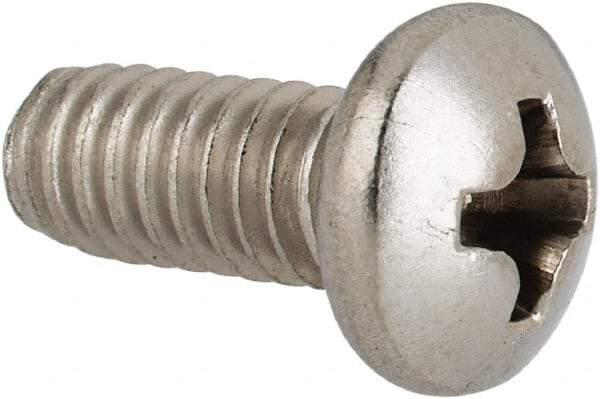 Value Collection - #8-32 UNC, 3/8" Length Under Head Phillips Drive Machine Screw - Pan Head, Grade 316 Stainless Steel, Uncoated, Without Washer - Americas Industrial Supply