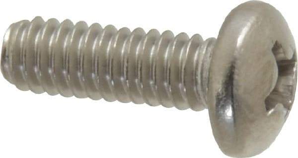 Value Collection - #8-32 UNC, 1/2" Length Under Head Phillips Drive Machine Screw - Pan Head, Grade 316 Stainless Steel, Uncoated, Without Washer - Americas Industrial Supply