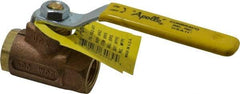 Apollo - 3/8" Pipe, Standard Port, Bronze Standard Ball Valve - 2 Piece, Inline - One Way Flow, FNPT x FNPT Ends, Lever Handle, 600 WOG, 125 WSP - Americas Industrial Supply