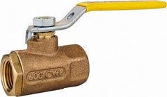 Apollo - 1/2" Pipe, Standard Port, Bronze Standard Ball Valve - 2 Piece, Inline - One Way Flow, FNPT x FNPT Ends, Lever Handle, 600 WOG, 125 WSP - Americas Industrial Supply