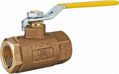 Apollo - 3/4" Pipe, Standard Port, Bronze Standard Ball Valve - 2 Piece, Inline - One Way Flow, FNPT x FNPT Ends, Lever Handle, 600 WOG, 125 WSP - Americas Industrial Supply