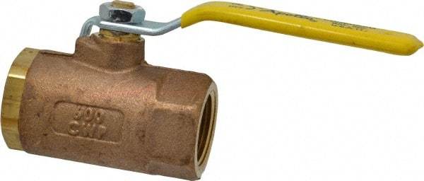Apollo - 1" Pipe, Standard Port, Bronze Standard Ball Valve - 2 Piece, Inline - One Way Flow, FNPT x FNPT Ends, Lever Handle, 600 WOG, 150 WSP - Americas Industrial Supply