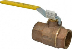 Apollo - 1-1/2" Pipe, Standard Port, Bronze Standard Ball Valve - 2 Piece, Inline - One Way Flow, FNPT x FNPT Ends, Lever Handle, 600 WOG, 125 WSP - Americas Industrial Supply