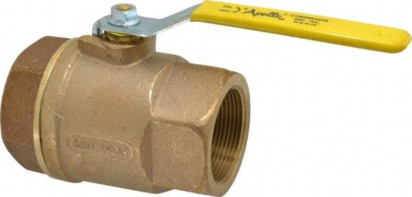 Apollo - 2-1/2" Pipe, Standard Port, Bronze Standard Ball Valve - 2 Piece, Inline - One Way Flow, FNPT x FNPT Ends, Lever Handle, 600 WOG, 125 WSP - Americas Industrial Supply