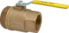 Apollo - 2-1/2" Pipe, Standard Port, Bronze Standard Ball Valve - 2 Piece, Inline - One Way Flow, FNPT x FNPT Ends, Lever Handle, 600 WOG, 125 WSP - Americas Industrial Supply