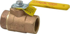 Apollo - 1-1/4" Pipe, Standard Port, Bronze Steam Service Ball Valve - 2 Piece, Inline - One Way Flow, FNPT x FNPT Ends, Lever Handle, 600 WOG, 250 WSP - Americas Industrial Supply