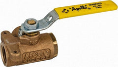 Apollo - 1/2" Pipe, Standard Port, Bronze Standard Ball Valve - Three Way, FNPT x FNPT x FNPT Ends, Lever Handle, 400 WOG - Americas Industrial Supply