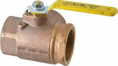 Apollo - 2" Pipe, Large Port, Bronze Standard Ball Valve - Three Way, FNPT x FNPT x FNPT Ends, Lever Handle, 400 WOG - Americas Industrial Supply