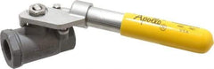 Apollo - 3/4" Pipe, Carbon Steel Standard Ball Valve - 2 Piece, Inline - One Way Flow, FNPT x FNPT Ends, Deadman Lever (Spring Return to Close) Handle, 2,000 WOG, 150 WSP - Americas Industrial Supply