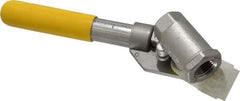 Apollo - 1/2" Pipe, Stainless Steel Standard Ball Valve - 2 Piece, Inline - One Way Flow, FNPT x FNPT Ends, Deadman Lever (Spring Return to Close) Handle, 2,000 WOG, 150 WSP - Americas Industrial Supply