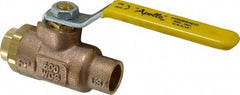 Apollo - 1/2" Pipe, Standard Port, Bronze Standard Ball Valve - 2 Piece, Inline - One Way Flow, Soldered x Soldered Ends, Lever Handle, 600 WOG, 125 WSP - Americas Industrial Supply