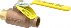 Apollo - 3/4" Pipe, Standard Port, Bronze Standard Ball Valve - 2 Piece, Inline - One Way Flow, Soldered x Soldered Ends, Lever Handle, 600 WOG, 125 WSP - Americas Industrial Supply