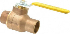 Apollo - 1-1/4" Pipe, Standard Port, Bronze Standard Ball Valve - 2 Piece, Inline - One Way Flow, Soldered x Soldered Ends, Lever Handle, 600 WOG, 125 WSP - Americas Industrial Supply