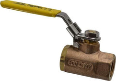 Apollo - 1/2" Pipe, Bronze Standard Ball Valve - 2 Piece, Inline - One Way Flow, FNPT x FNPT Ends, Locking Lever Handle, 600 WOG - Americas Industrial Supply
