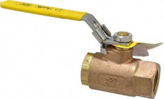 Apollo - 3/4" Pipe, Bronze Standard Ball Valve - 2 Piece, Inline - One Way Flow, FNPT x FNPT Ends, Locking Lever Handle, 600 WOG - Americas Industrial Supply