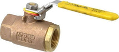 Apollo - 1" Pipe, Bronze Standard Ball Valve - 2 Piece, Inline - One Way Flow, FNPT x FNPT Ends, Locking Lever Handle, 600 WOG - Americas Industrial Supply