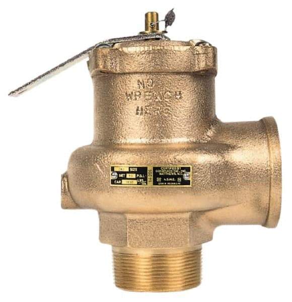 Conbraco - 2-1/2" Inlet, 2-1/2" Outlet, High Capacity Steam Relief Valve - 15 Max psi, Bronze, 4,676 Lb per Hour - Americas Industrial Supply