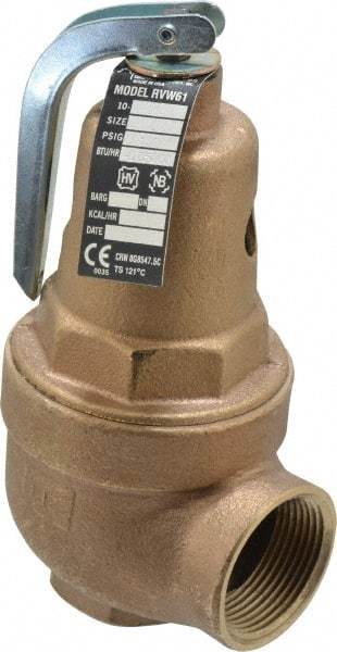 Conbraco - 1" Inlet, 1-1/4" Outlet, ASME Section IV Safety Relief Valve - 100 Max psi, Bronze, 4,105,000 BTUs - Americas Industrial Supply