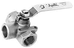 Apollo - 2" Pipe, Stainless Steel Standard Ball Valve - Three Way, FNPT x FNPT x FNPT Ends, Lever Handle, 800 WOG - Americas Industrial Supply