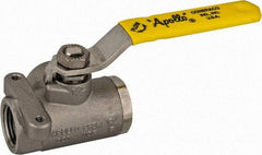 Apollo - 1/2" Pipe, Stainless Steel Standard Ball Valve - Three Way, FNPT x FNPT x FNPT Ends, Lever Handle, 800 WOG - Americas Industrial Supply