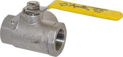 Apollo - 1" Pipe, Stainless Steel Standard Ball Valve - Three Way, FNPT x FNPT x FNPT Ends, Lever Handle, 800 WOG - Americas Industrial Supply