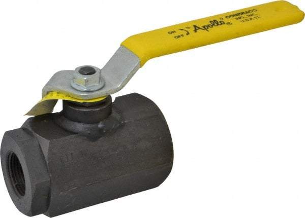 Apollo - 1" Pipe, Full Port, Cast Iron Standard Ball Valve - 2 Piece, Inline - One Way Flow, FNPT x FNPT Ends, Lever Handle, 3,000 WOG - Americas Industrial Supply
