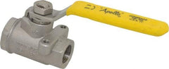 Apollo - 3/8" Pipe, Stainless Steel Standard Ball Valve - 2 Piece, Inline - One Way Flow, FNPT x FNPT Ends, Lever Handle, 2,000 WOG, 150 WSP - Americas Industrial Supply