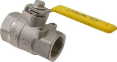 Apollo - 1-1/4" Pipe, Stainless Steel Standard Ball Valve - 2 Piece, Inline - One Way Flow, FNPT x FNPT Ends, Lever Handle, 1,500 WOG, 150 WSP - Americas Industrial Supply