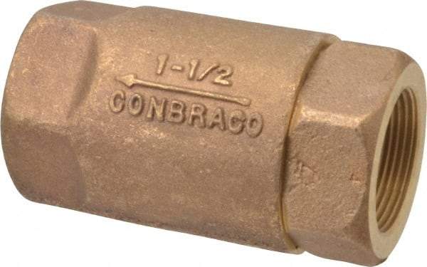 Conbraco - 1-1/2" Bronze Check Valve - Inline, FNPT x FNPT - Americas Industrial Supply