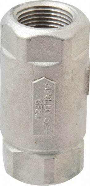 Conbraco - 3/4" Stainless Steel Check Valve - Inline, FNPT x FNPT - Americas Industrial Supply