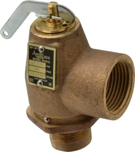 Conbraco - 3/4" Inlet, 1" Outlet, ASME Safety Relief Valve - 50 Max psi, Bronze, 1,035,000 BTUs - Americas Industrial Supply