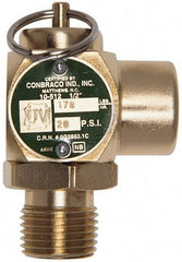 Conbraco - 1/2" Inlet, 1/2" Outlet, ASME Safety Relief Valve - 30 Max psi, Bronze, 245,000 BTUs - Americas Industrial Supply