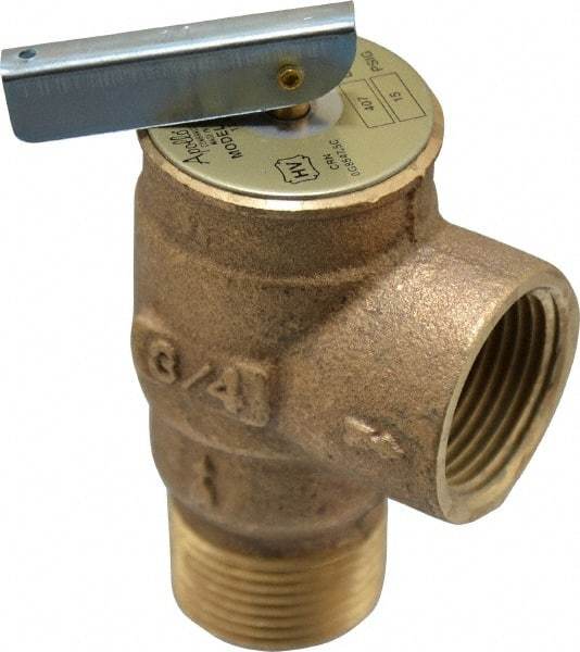 Conbraco - 3/4" Inlet, 3/4" Outlet, ASME Low Pressure Steam Heating Relief Valve - 15 Max psi, Bronze, 407 Lb per Hour - Americas Industrial Supply