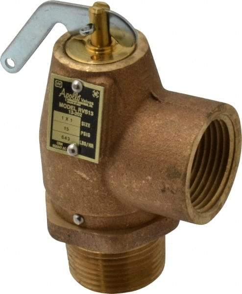 Conbraco - 1" Inlet, 1" Outlet, ASME Low Pressure Steam Heating Relief Valve - 15 Max psi, Bronze, 643 Lb per Hour - Americas Industrial Supply