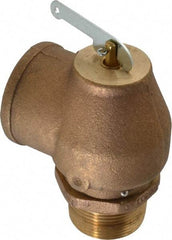 Conbraco - 1-1/4" Inlet, 1-1/2" Outlet, ASME Low Pressure Steam Heating Relief Valve - 15 Max psi, Bronze, 1,200 Lb per Hour - Americas Industrial Supply